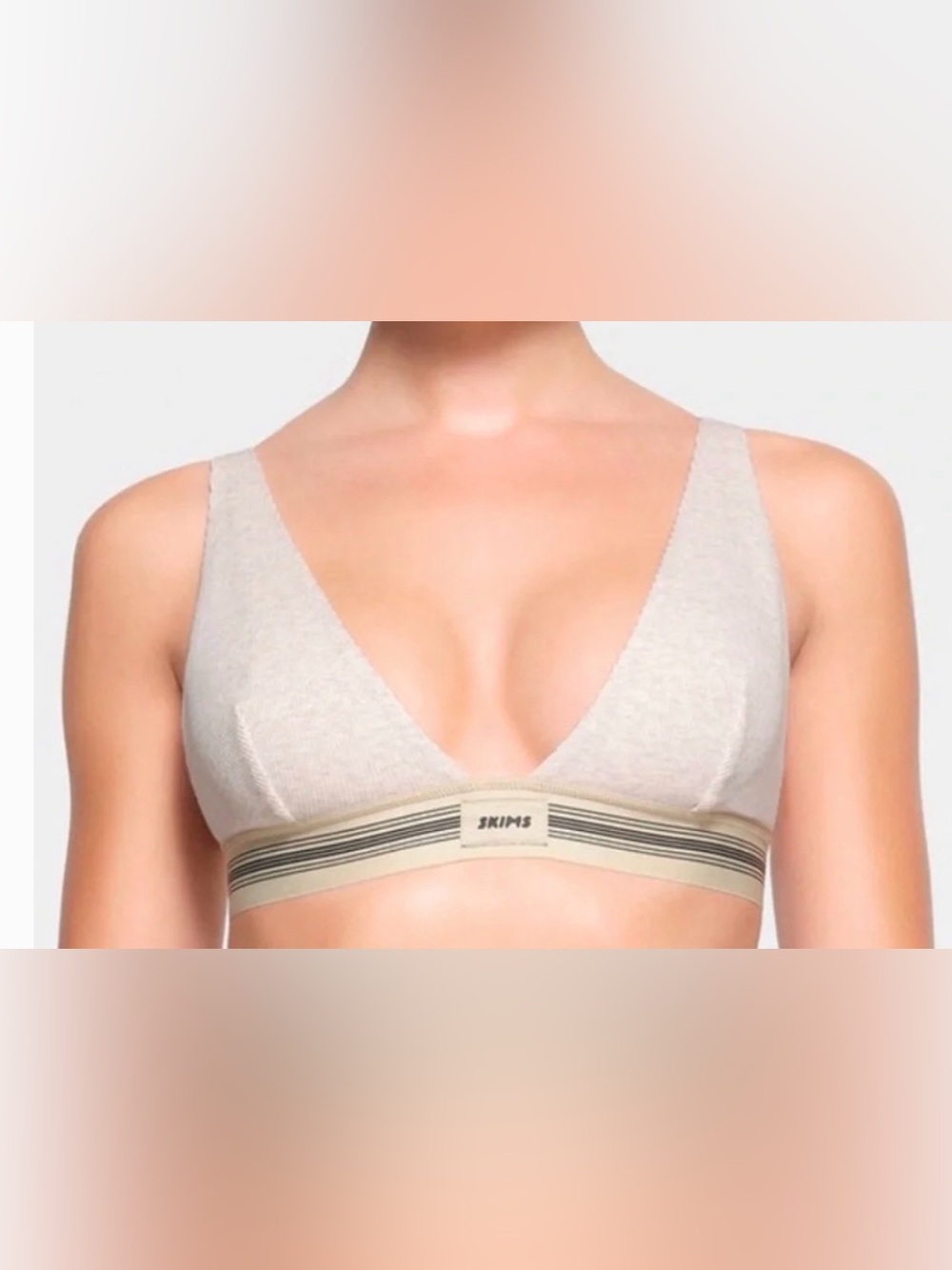 SKIMS Cotton Rib Plunge Bralette